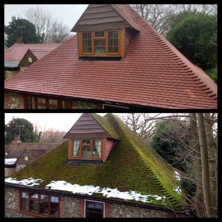 Roof Cleaning with Biodegradable Soft Wash - Ned Stevens